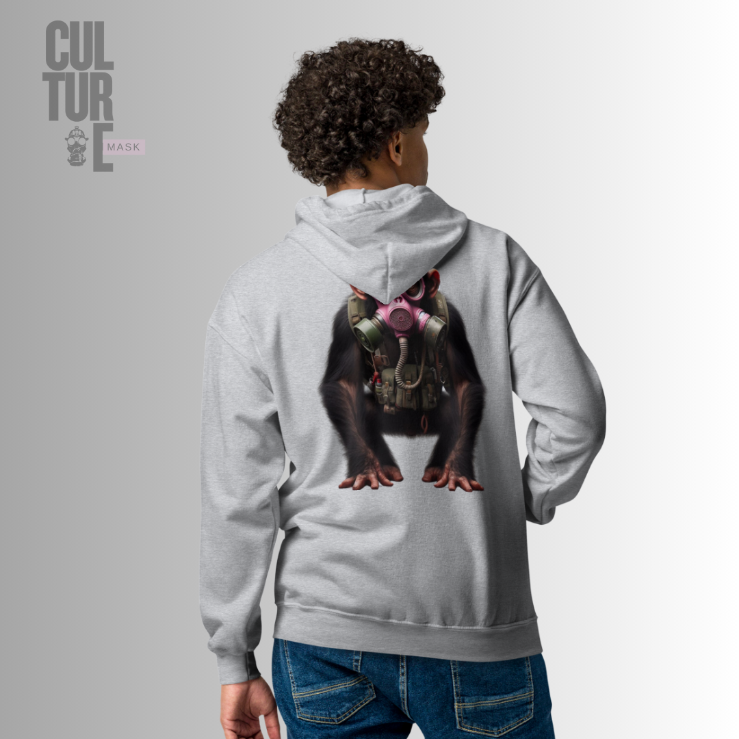 Sudadera oversize con capucha y cremallera MONKEY