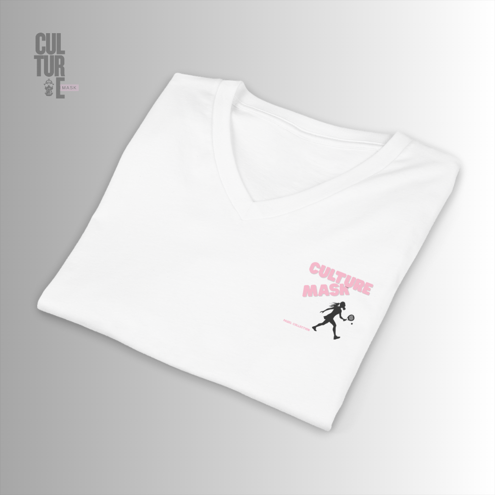 Camiseta pádel— 'Por qué pierdo yo al pádel?' Retro Pin-Up V‑Neck