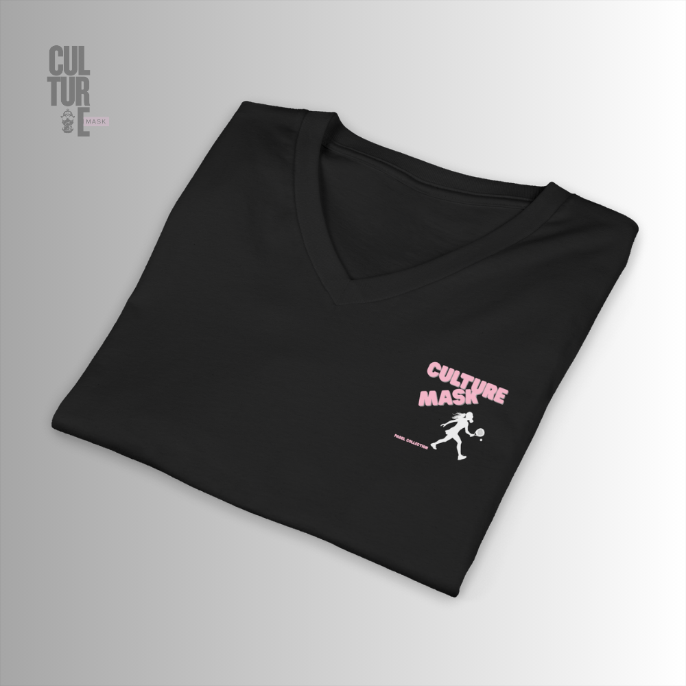 Camiseta pádel— 'Por qué pierdo yo al pádel?' Retro Pin-Up V‑Neck