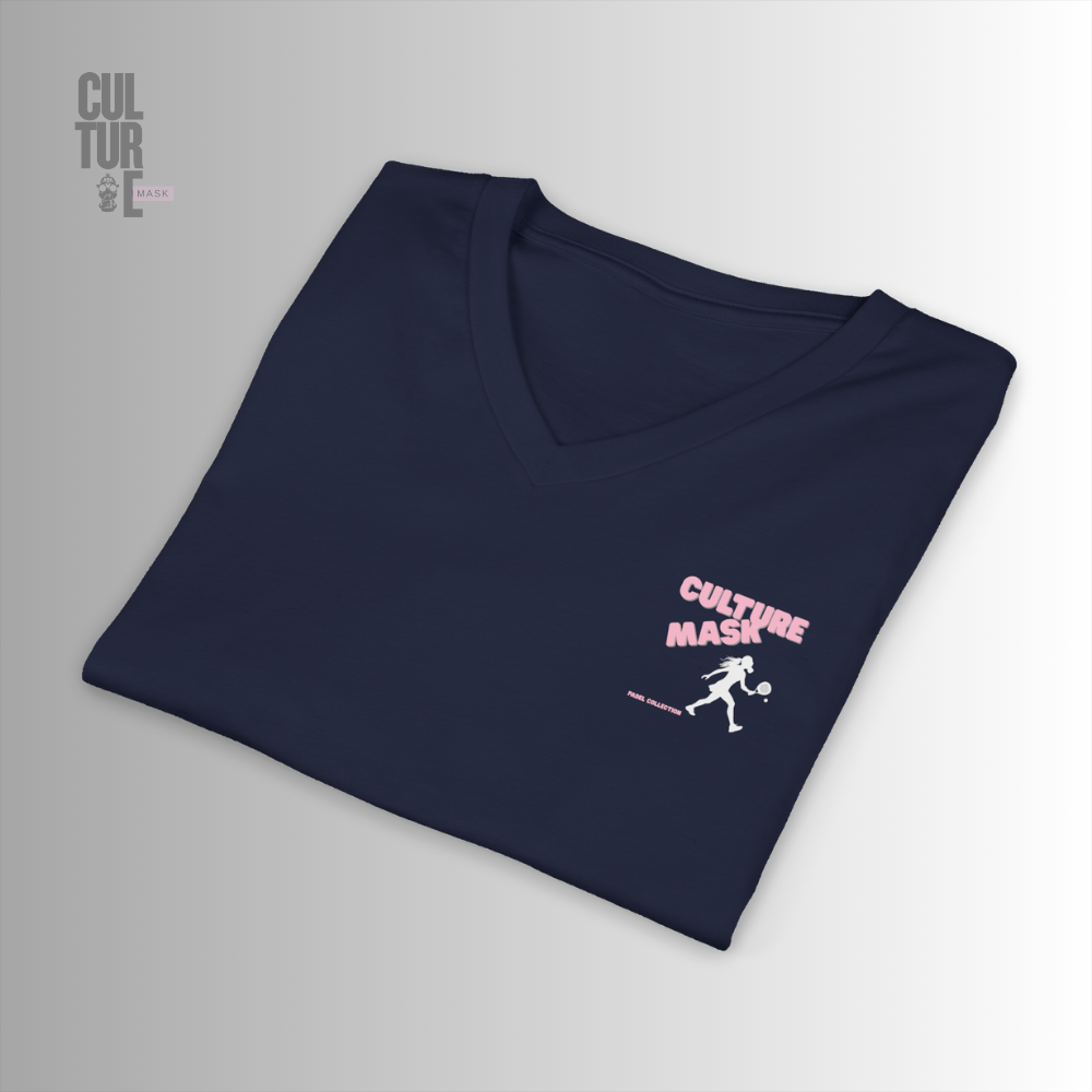 Camiseta pádel— 'Por qué pierdo yo al pádel?' Retro Pin-Up V‑Neck