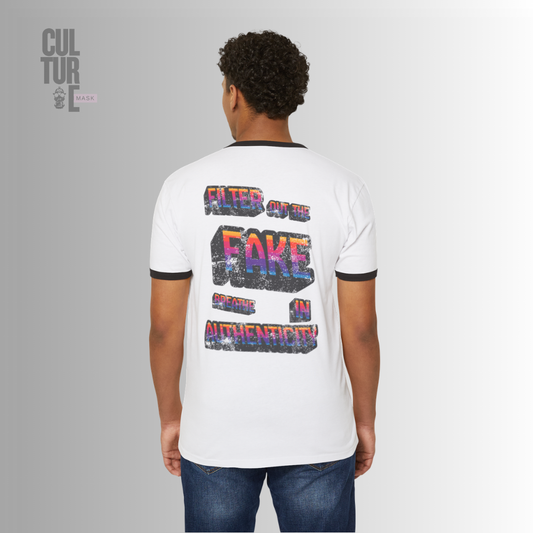CULTURE MASK "Authenticity" Retro Ringer Tee | Urban Kulture Mask Edition