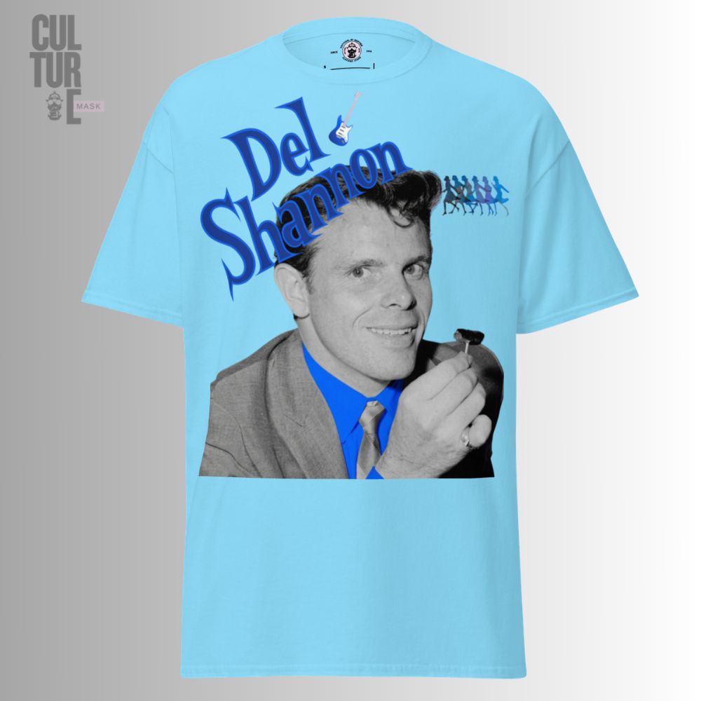 Consigue la camiseta del shannon de Culture Mask. Diseño gráfico exclusivo inspirado en Del Shannon con una estética de música vintage y streetwear. ¡Envío gratis!