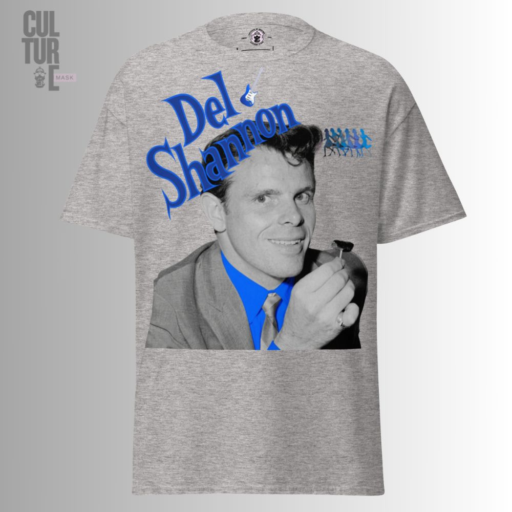 Consigue la camiseta del shannon de Culture Mask. Diseño gráfico exclusivo inspirado en Del Shannon con una estética de música vintage y streetwear. ¡Envío gratis!