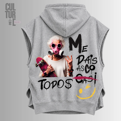 Sudadera Sin Mangas Oversize Culture Mask – Filter Out The Fake