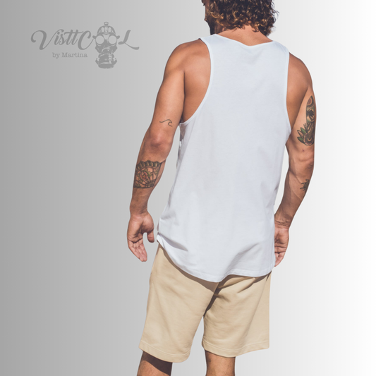 Visttcool  - Camiseta Unisex "Minimal Wave" | Algodón Orgánico Blanco