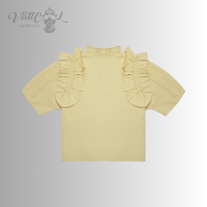 Visttcool- Blusa Artesanal "Lino & Volantes" | Edición Limitada Amarilla