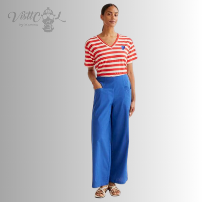"Blue Heart" Stripes T-shirt | Visttcool