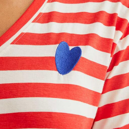 "Blue Heart" Stripes T-shirt | Visttcool