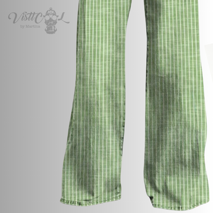 Visttcool - Pantalones Vaqueros "Striped Flare" | Tiro Alto & Pata Ancha