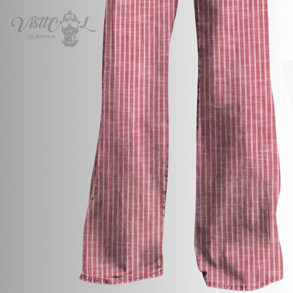 Visttcool - Pantalones Vaqueros "Striped Flare" | Tiro Alto & Pata Ancha