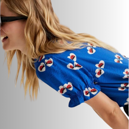 "Ladybug Blue" Blouse | Visttcool