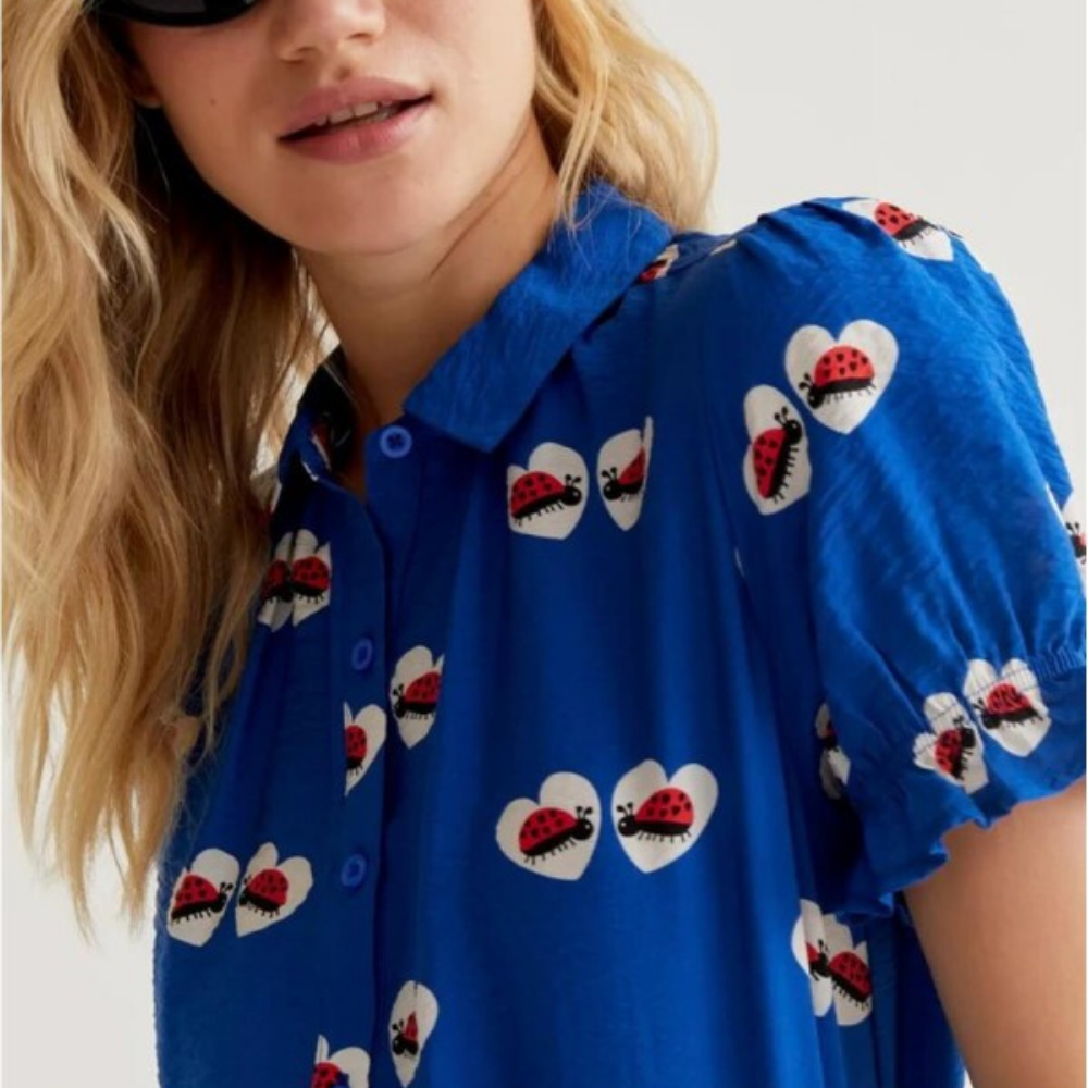 "Ladybug Blue" Blouse | Visttcool