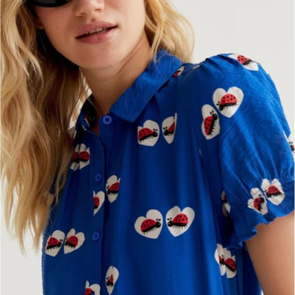 "Ladybug Blue" Blouse | Visttcool