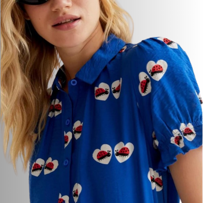 "Ladybug Blue" Blouse | Visttcool
