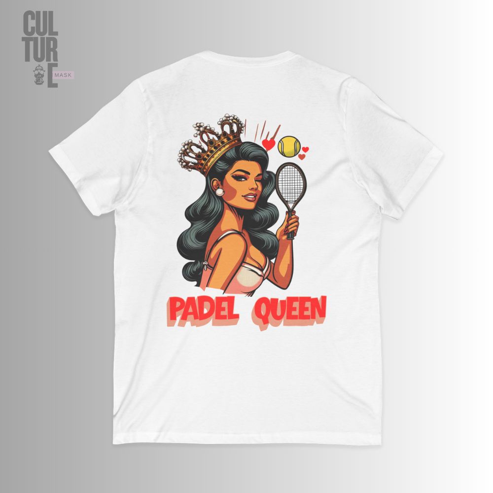 Culture Mask - Camiseta "Padel Queen" V-Neck | Algodón Premium y Estilo Deportivo