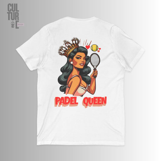 Culture Mask - Camiseta "Padel Queen" V-Neck | Algodón Premium y Estilo Deportivo