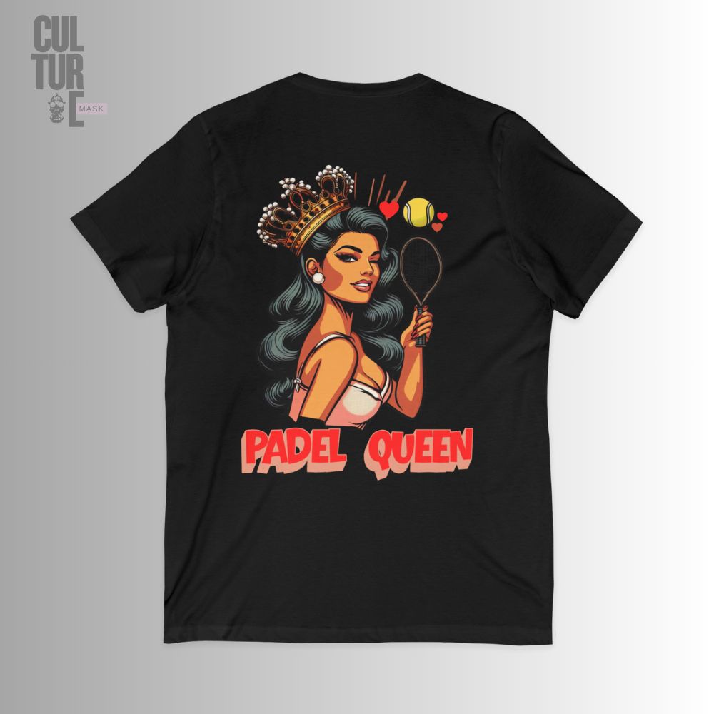 Culture Mask - Camiseta "Padel Queen" V-Neck | Algodón Premium y Estilo Deportivo