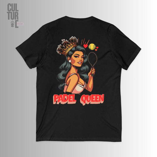 Culture Mask - Camiseta "Padel Queen" V-Neck | Algodón Premium y Estilo Deportivo
