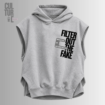 Sudadera Sin Mangas Oversize Culture Mask – Filter Out The Fake