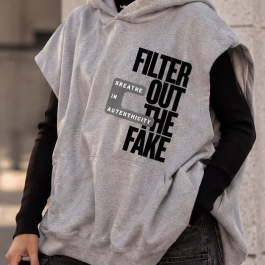 Sudadera Sin Mangas Oversize Culture Mask – Filter Out The Fake