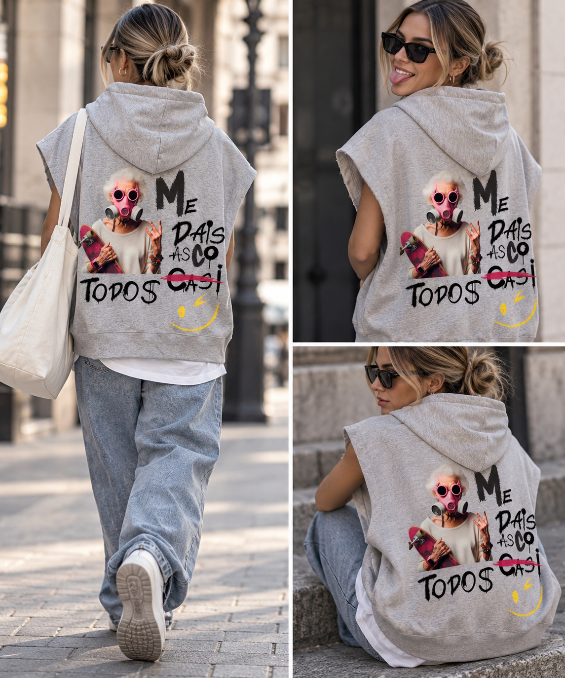 Sudadera Sin Mangas Oversize Culture Mask – Filter Out The Fake