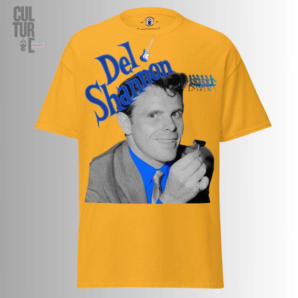 Consigue la camiseta del shannon de Culture Mask. Diseño gráfico exclusivo inspirado en Del Shannon con una estética de música vintage y streetwear. ¡Envío gratis!