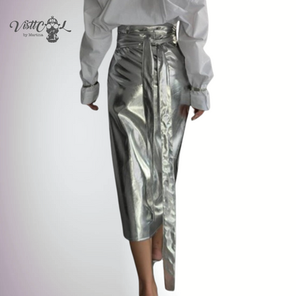 Metallic midi skirt 