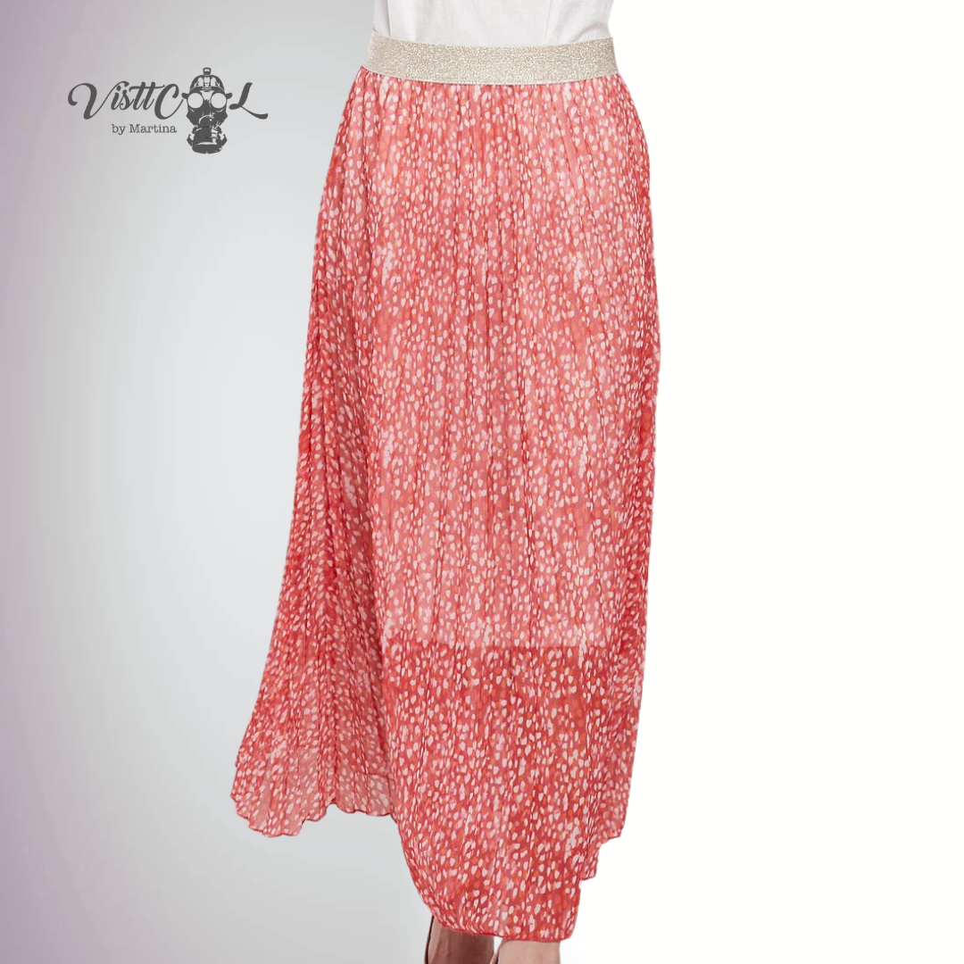 Printed pleated skirt