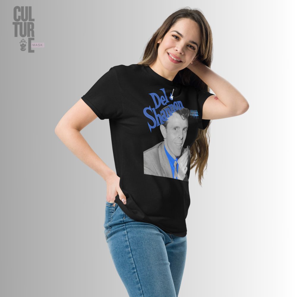 Consigue la camiseta del shannon de Culture Mask. Diseño gráfico exclusivo inspirado en Del Shannon con una estética de música vintage y streetwear. ¡Envío gratis!