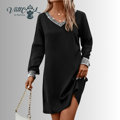 Vestido negro con lentejuelas