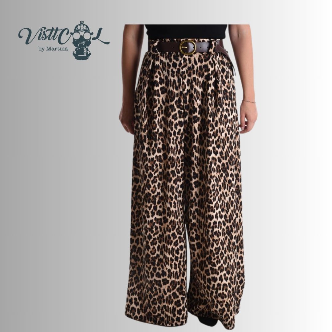 Pantalon palazzo animal print