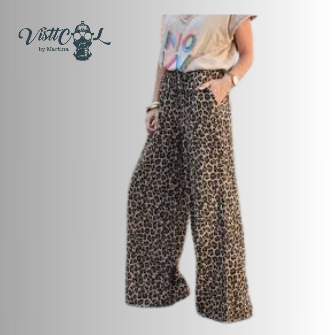 Pantalon palazzo animal print