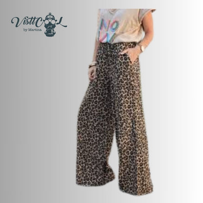 Pantalon palazzo animal print