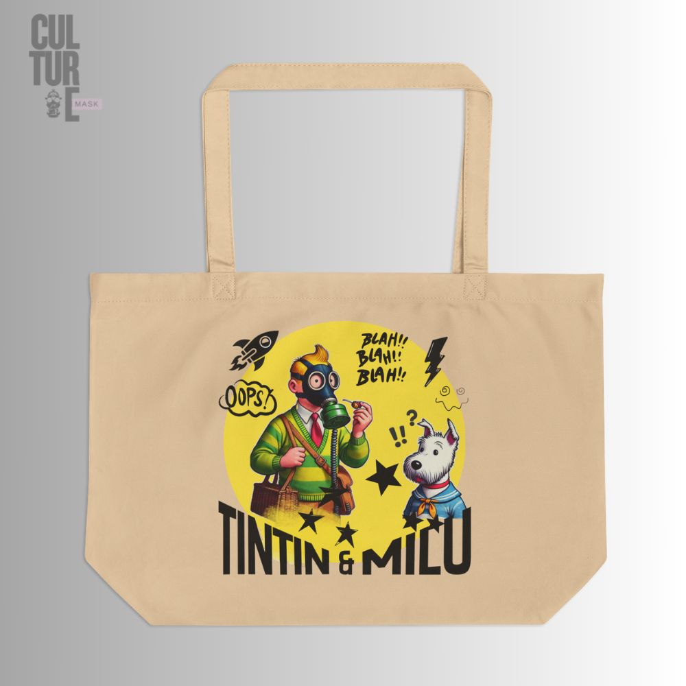 Maxi Tote algodon organico Tintin & Milu · Culture Mask